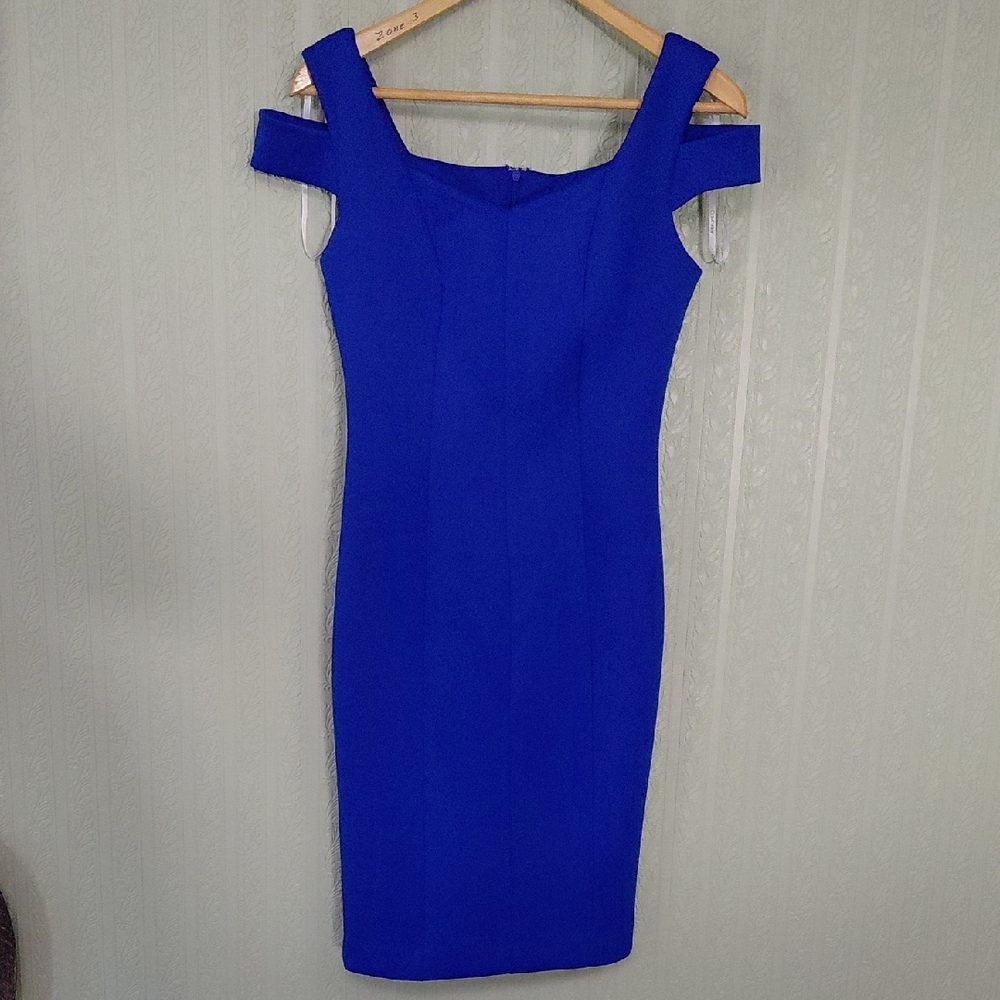 CALVIN KLEIN Elegant Royal Blue Dress Business Professional Dressy